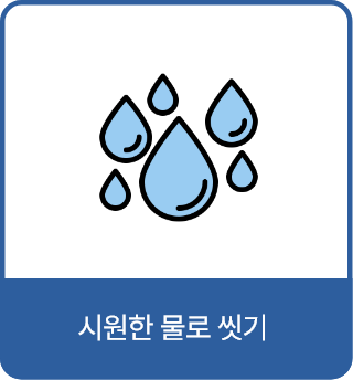 시원한 물로 씻기